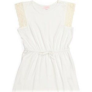 Poof Girl Big Girl Lace Trim Dress, NWT, Size XL Girls, Egg White